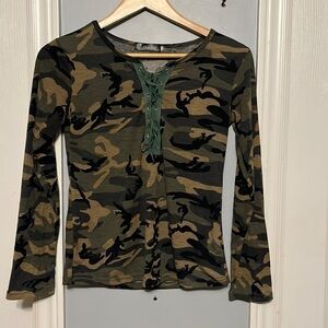 Camo tie top ladies